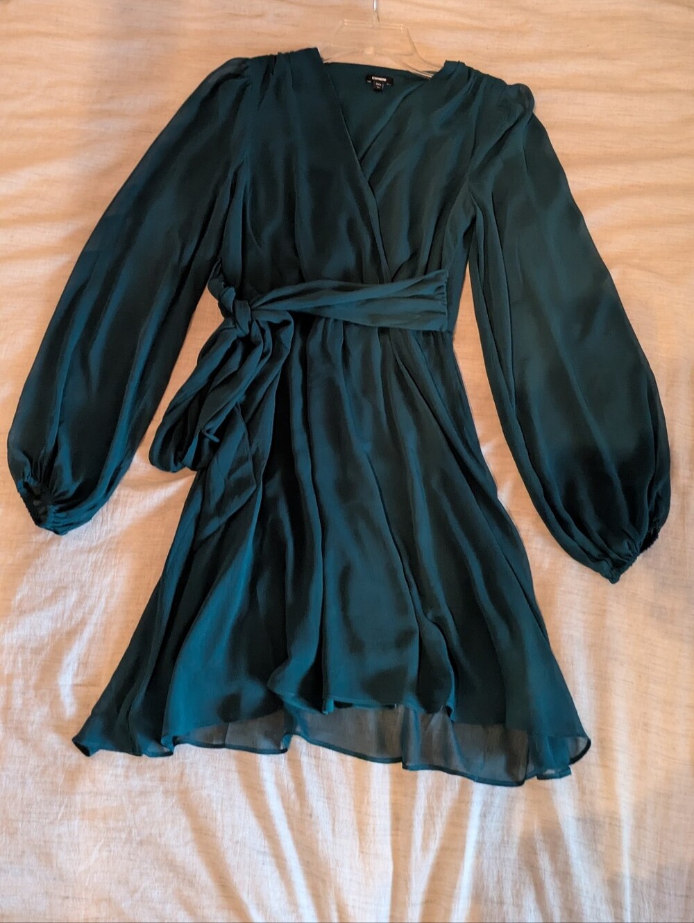 Express Dark Teal Dress With Tie